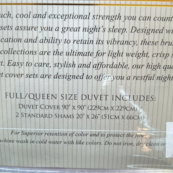 Danjor Linens Full/ Queen Duvet Cover Set. - Picture 4 of 4